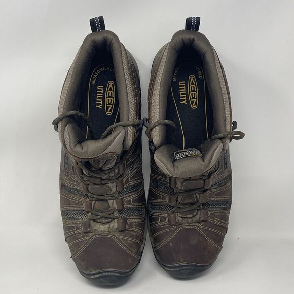 Keen Utility Flint Mid Steel Toe Boots Mens 13 D Brown Leather Work Hiking - Picture 9 of 16